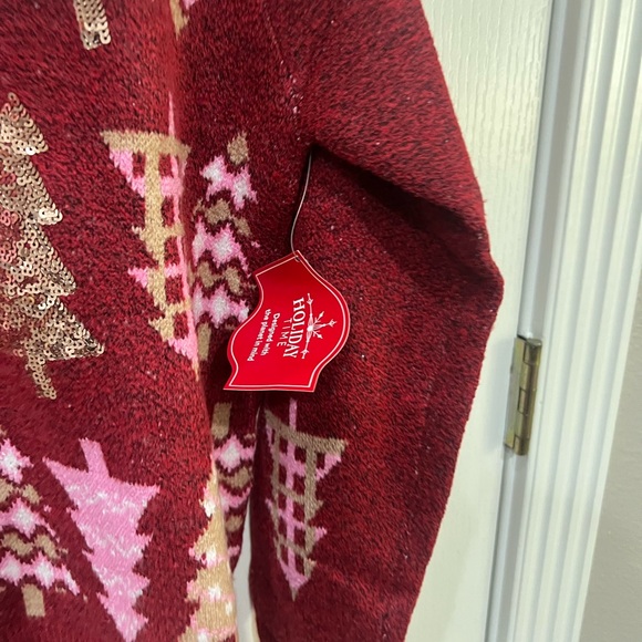 Holiday Time Red and Pink Tree Sweater Size: Large (NWT!!!) - Picture 5 of 6